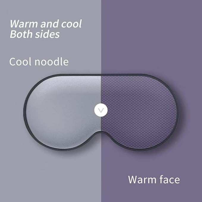 Sleep Mask FSA or HSA Eligible,Dual Warm & Cool Function,Soft-Covered Eye Mask for Sleep, Blocks Light to Reduce Dark Circles, Adjustable Ear Loops, Travel Bag Included Gift for Men and Women
