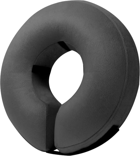 BENCMATE Inflatable Dog Cone Collar Alternative, Soft Dog Cone for Small Medium Large Dogs and Cats, Neck Recovery ECollar Donut Collar After Surgery (Small, Dark Grey)