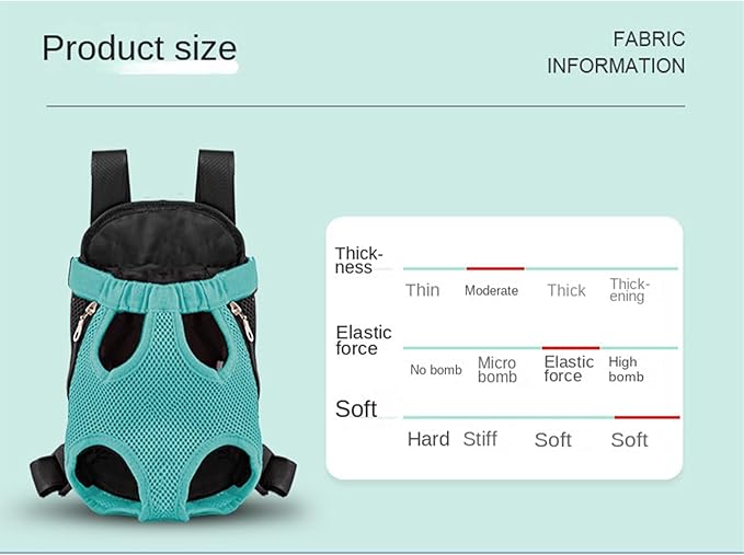 Portable Pet Carrier Backpack, Adjustable Pet Front Cat Dog Carrier Backpack Travel Bag for Small Medium Dogs Cats Puppies, Cat Backpack Carrier for Hiking Cycling (J, L)