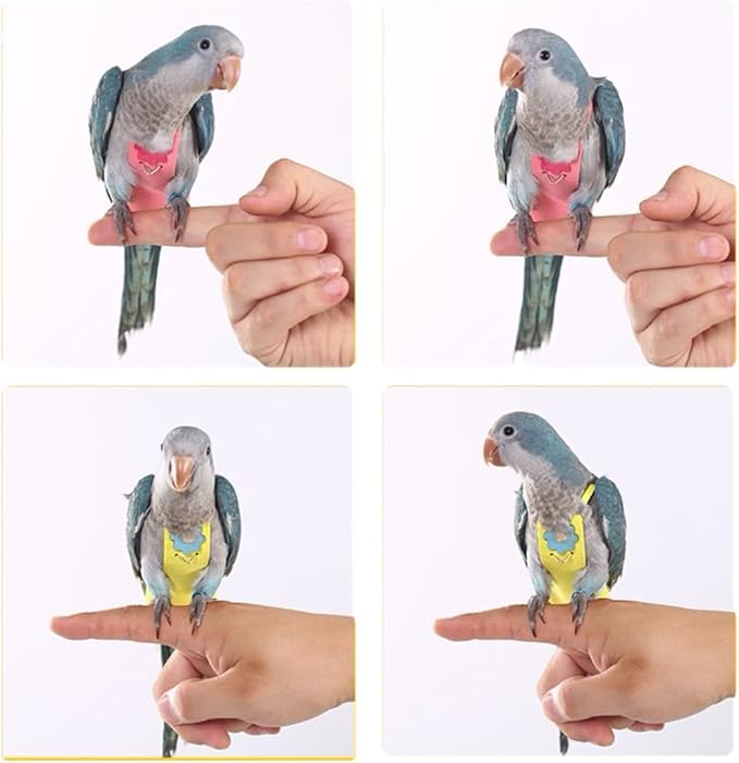 Parrot Clothes, Bird Diapers, Tiger Skin Peony, Flight Suit - Key Features for Avian Comfort and Style (Green, S, Count, 1)