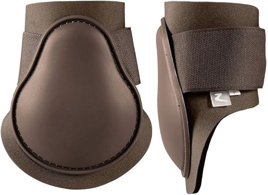HORZE Chicago Fetlock Rear Boots | Lightweight, Adjustable, Jumping Horse Boots (Pair) - Chocolate Brown - Pony