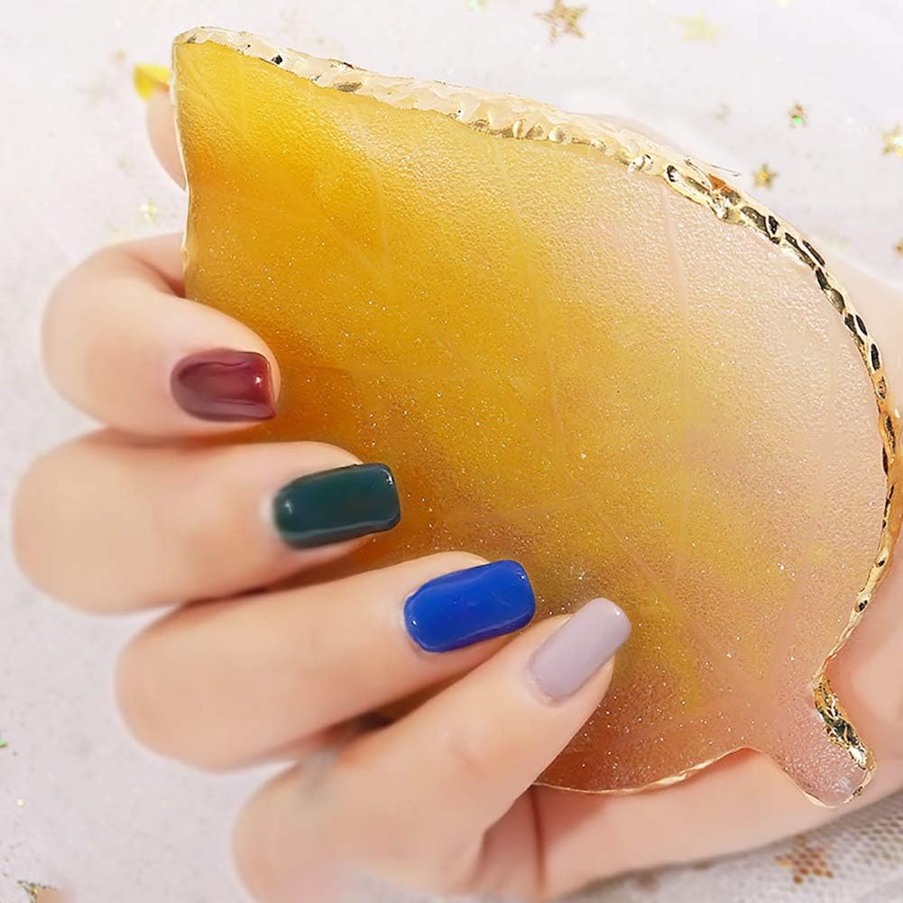 1 Pcs Leaf Resin Nail Art Palette Painting Makeup Palette Tray Cosmetic Nail Gel Polish Colors Mixing Pallet Pink