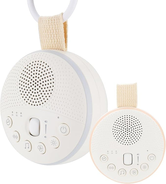White Noise Machine - Portable Sound Machine for Baby and Adult, with 21 Quality Non-looping Sleep Sounds, Night Light, Rechargeable Battery, for Travel, Home, Sound Therapy, Registry Gift
