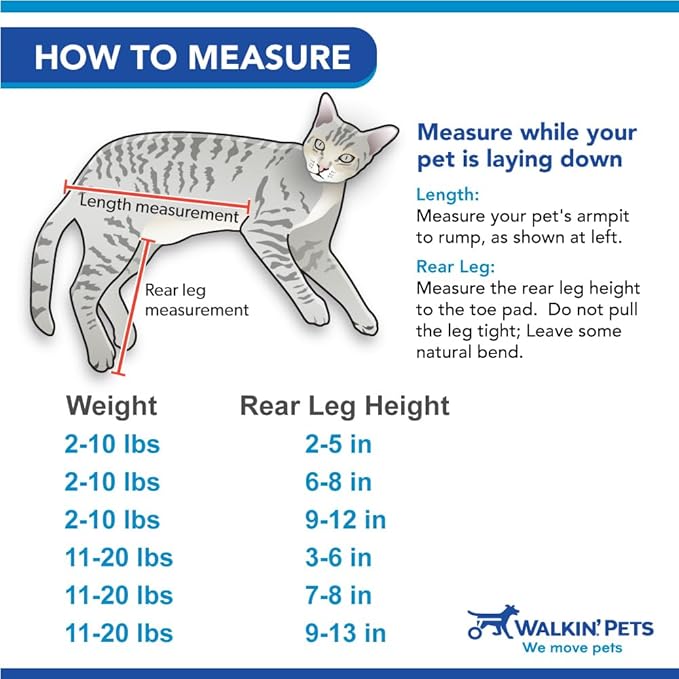 Walkin' Wheels Lightweight – for Small Cats 2 to 20 Pounds – Veterinarian Approved – Cat Wheelchair for Back Legs, for Cats 11-20 lbs, 9-13 inches Leg Height – Pink