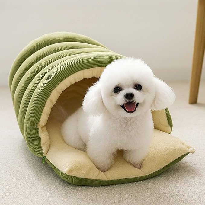 CutyPet Winter Cave,Warmth Cozy Comfort Plush Pet Cave,Cute Cozy Safe Hideaway Cat Bed with Removable Cushion,Warm Soft Removable Washable for Cats and Dogs (Black Plaid, M: 18.89 * 11.81 * 7.87 in)