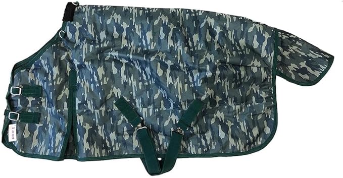 AJ Tack 1200D Waterproof Winter Pony Blanket - 300g Heavyweight Turnout with Fleece Collar, Shoulder Gussets & Tail Flap - Black 54"