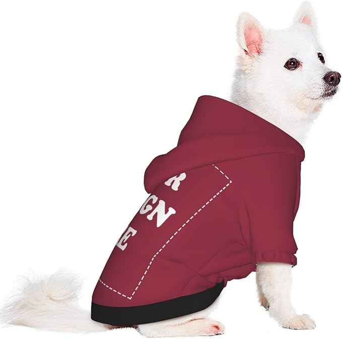 Personalized Dog Hoodie, Custom Dog Costumes for Small Dogs, Holiday Happy Dog Clothes Football Pet Shirt Sweater with Name Number for Girl/Boy Cats/Kitten, Wine, XXS