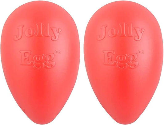 Jolly Pets Jolly Egg Dog Toy, 8 Inches/Medium, Red (JE08 RD) (Pack of 2)