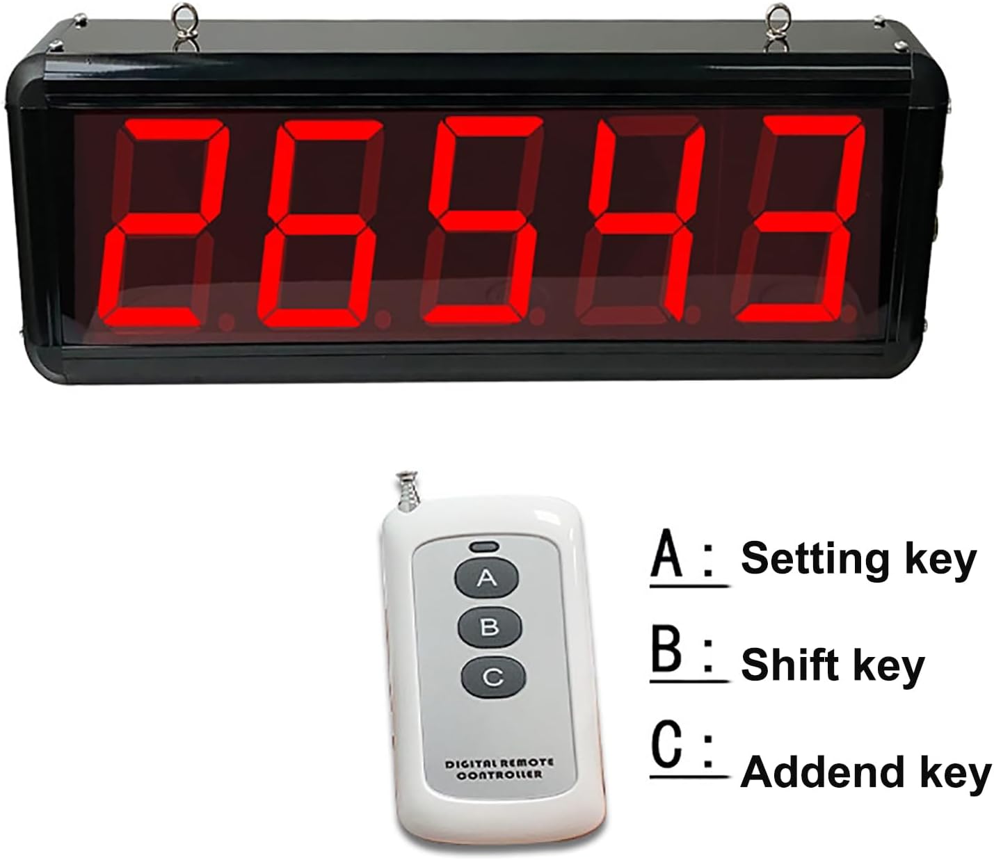 Digital Counter, Production Line Counter with Infrared Through-Beam Probe, Counting Up to 99999, Sensor Distance 5M, Power-Off Memory Function, Suitable for Factories and Workshops