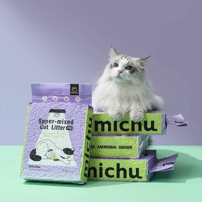 Tofu Cat Litter Natural Clumping Tofu Cat Litter 5.5lb/88oz 5 Scents (Peach + Mixed, 2 Pack)