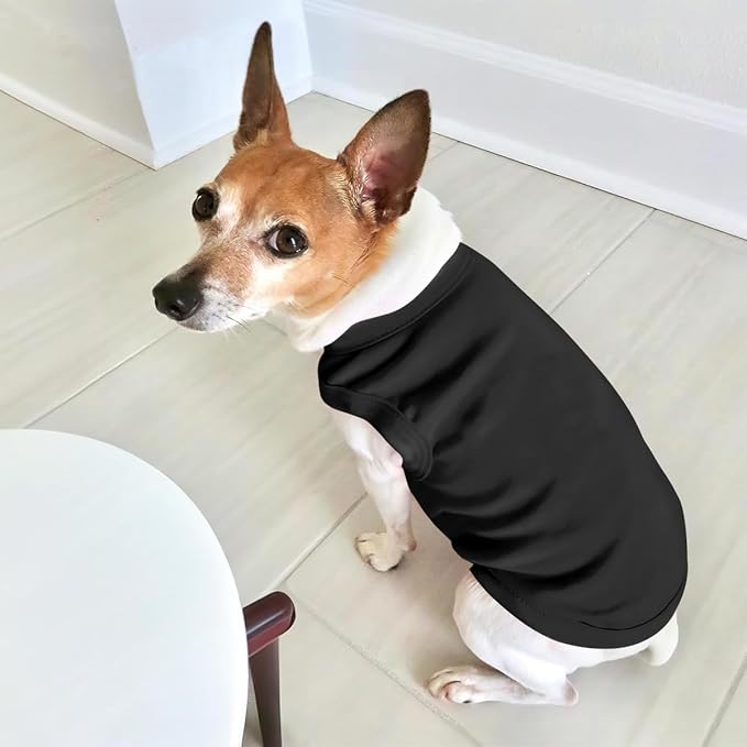 Black Dog Shirt Custom Pet T Shirts for Small Medium Large Dogs Customized Clothes with Image Logo Text Breathable Sleeveless Tank Top Personalized Outfits Puppy Apparel, L (Blank)