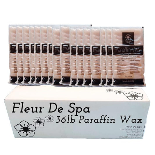 Paraffin Wax Refill for Hands and Feet | FLEUR DE SPA | Made in USA | With Acai, Coconut Oil, Jojoba, Aloe | Hydrates Dry Skin - At-Home Spa Experience