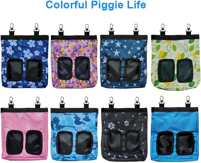 Guinea Pig Hay Feeder, Hanging Rabbit Hay Feeder Bag for Guinea Pigs Bunnies Chinchillas. M, Colorful Dots