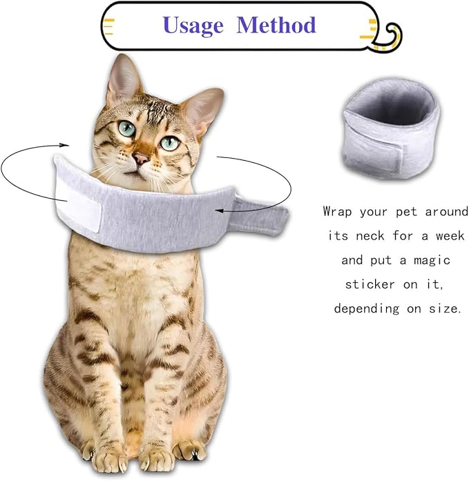 Cat Cone Collar for Pet with Spinal IVDD Issues After Surgery Recovery, Adjustable Cat Neck Brace Elizabethan Collar, Neck Cervical Cone to Stop Licking for Small Medium Dog Puppy Kitten (Grey, XS)