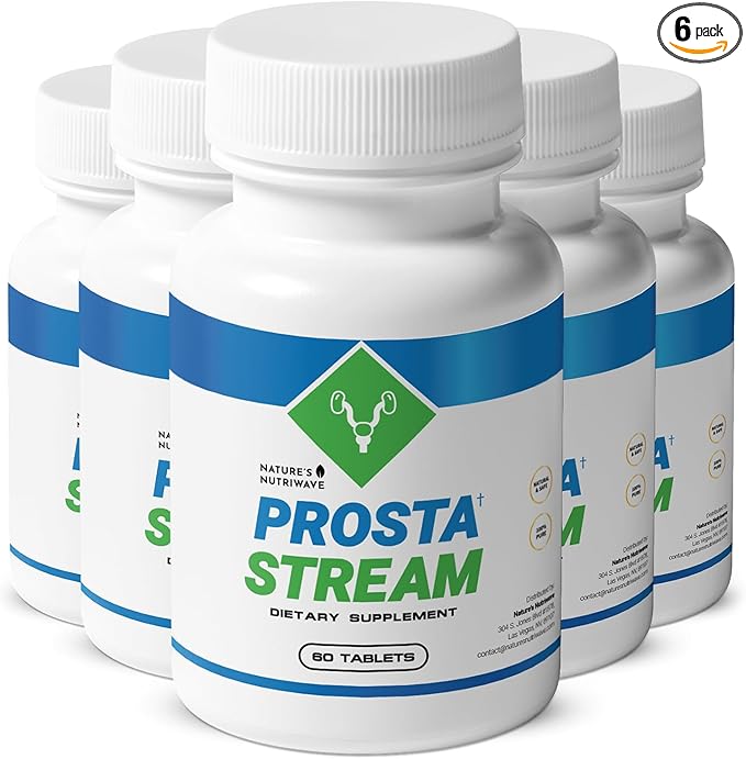 ProstaStream - Natural Supplement with Saw Palmetto, Broccoli Leaf Extract & Passion Flower | Non-GMO, Stimulant-Free, Easy-to-Take | Made in The USA, GMP-Certified | 60 Tablets, 6 Month Supply