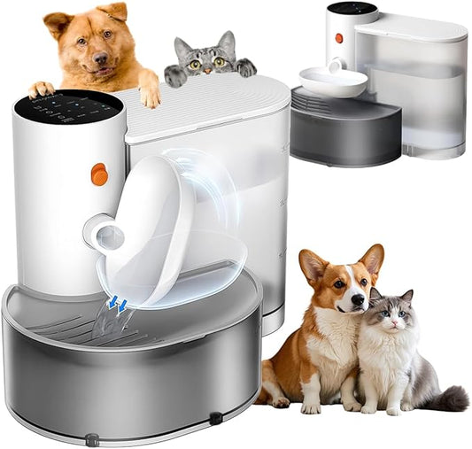 Smart Wireless Pet Water Fountain,2025 Upgraded Pet Water Fountain No Filter,3.5L/118oz Ultra-Quiet Design,Rechargeable Automatic Water Dispenser for Cats and Small Dogs