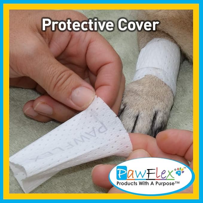 Protective Sleeve Tubular Cover - Bandages - for Dogs Cats and Other Pets First Aid Wound Care Comfortable Non-Adhesive Breathable & Water Resistant 12 Strips (yields 24-36 Covers)-(XX-Small)