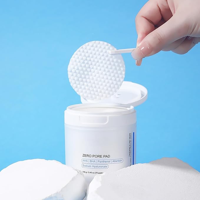 Salicylic Acid Toner Cotton Pads For Face, with AHA BHA Glycolic acid Gentle Exfoliator Pore Cleaner & Minimizer Blackhead Whitehead Remover for Oily and Acne-Prone Skin 70 Sheets