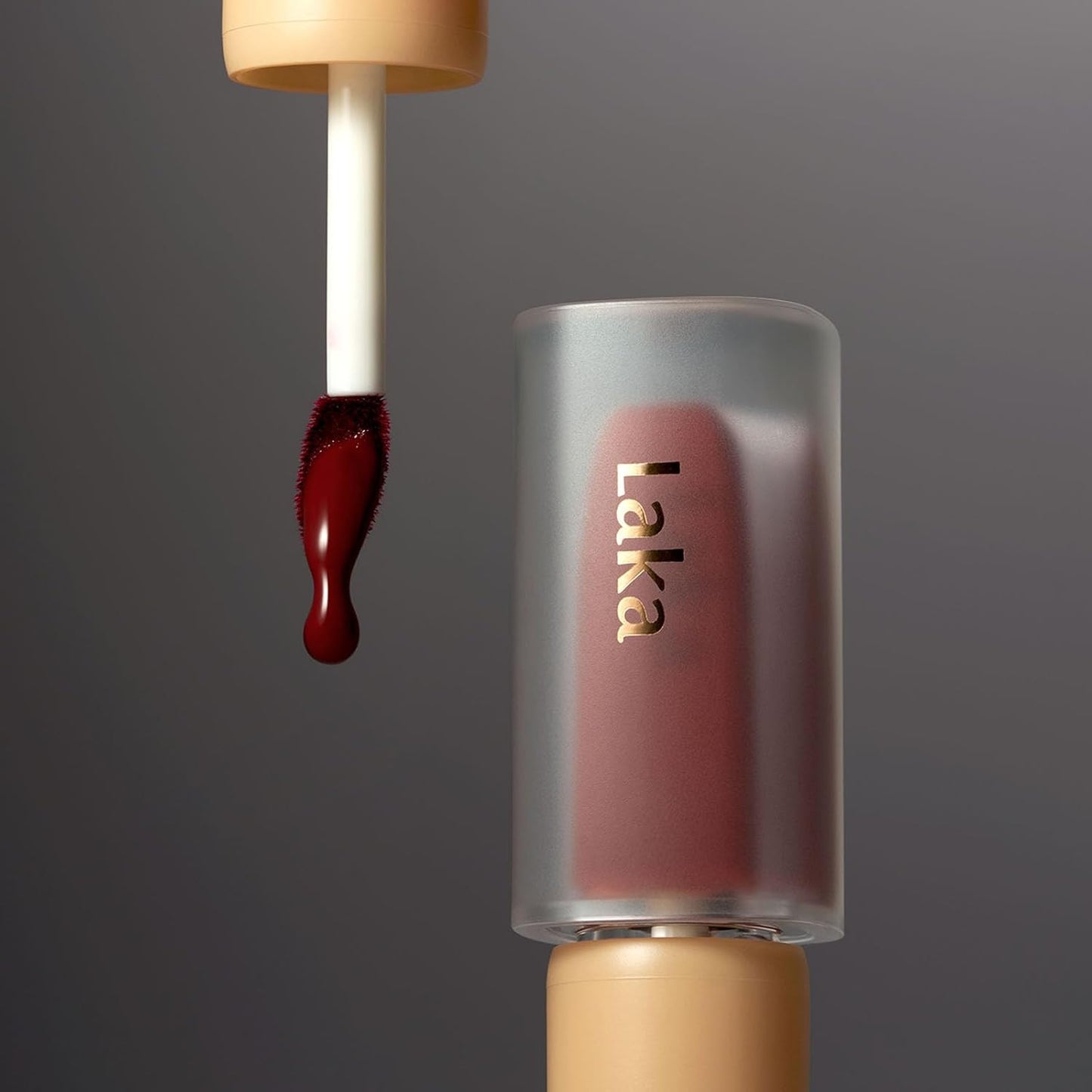 Laka Fruity Glam Tint, 4.5g/0.15 oz., Glowing Lip Stain with Wide Color Spectrum, Hydrating & Lightweight Texture, Long-Lasting Bold Stain, Non-Sticky, Vegan, K-Beauty (#103 Cherry)