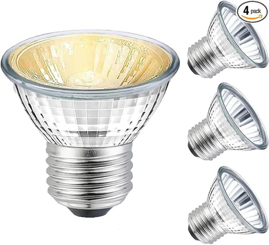 4 Packs 50W Bulb UVB UVA Reptile Light Bulb for Reptiles and Amphibians Use for Turtle, Bearded Dragon, Lizard Cages Heat Lamp Replacement Bulb,Works with Various Lamp Fixtures.