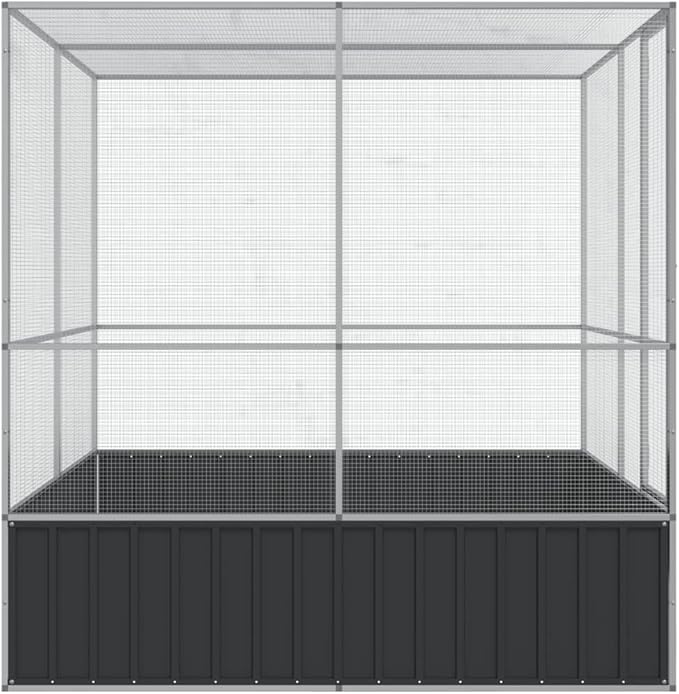 Large Bird Aviary, Outdoor Galvanized Steel Bird Cage, Galvanized Steel Outdoor Bird Aviary, Mesh Fence Bird House for Parrot, Parakeet, Dove, Cockatiel, 83.1"x81.5"x83.5"