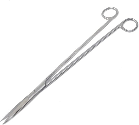 A2Z-Aquascaping Maintenance Tools Accessories,Anti-Rust Stainless Steel Tweezers Scissors Spatula for Aquarium Tank Clean, Fish Tank, Bonsai, Algae Scrapers (12" Scissors - Straight - Silver)