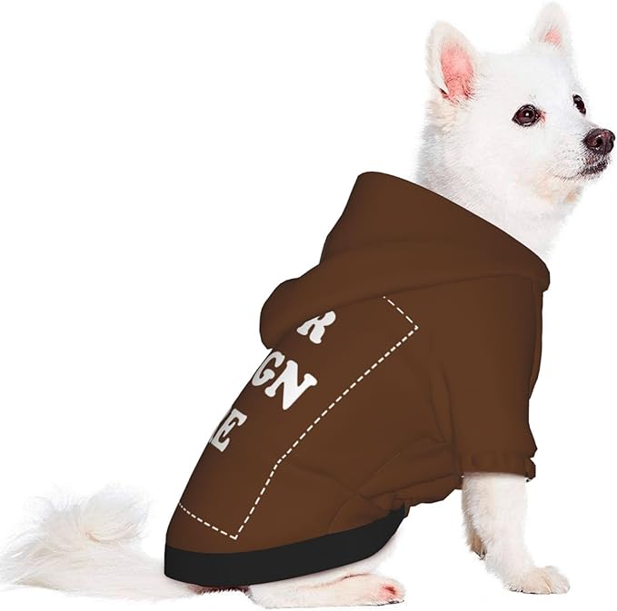 Personalized Chihuahua Dog Hoodie, Custom Pet Warm Sweatshirt Costume with Name Number Photo, Customize ID Clothes for Pupppy Kitten Dogs Cats, Chocolate, XXS