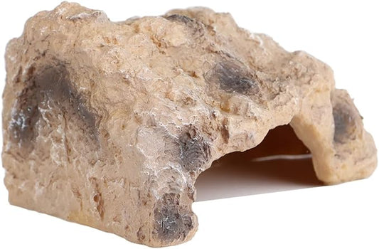 Reptile Simulation Rock Hide - Resin Amphibian Hideouts Cave Size 2.83'' x 1.18'', Habitat for Bearded Dragon Turtles Lizards Snakes Crab Gecko Leopard Spider Fish