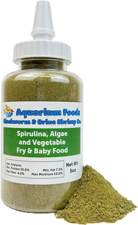 Aquatic Foods Inc. Spirulina, Algae, Vegetable Powder for Tropical Fish Fry and Babies, Corals, Anemones…5oz Squeeze Bottle