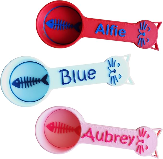Personalized Cat Food Scoop, Cat Food Measuring Cup with Name, Kibble Scoop (12 oz - 1 1/2 cups)