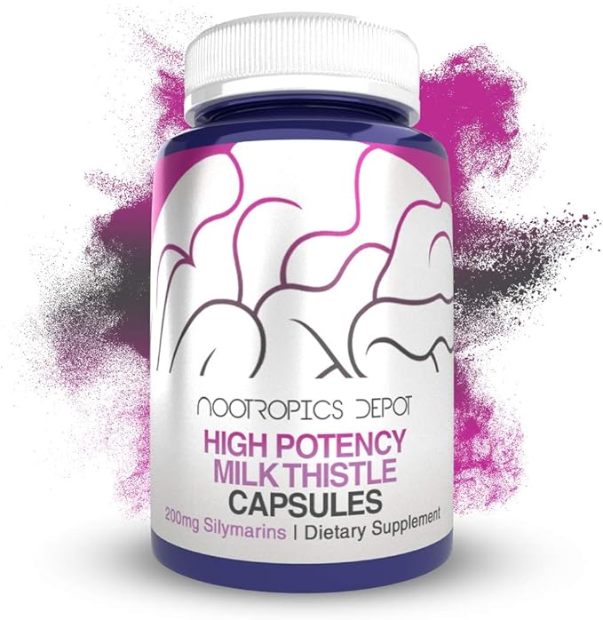 High Potency Milk Thistle Extract Capsules | 200mg of Silymarins from Silybum marianum | 120 Count