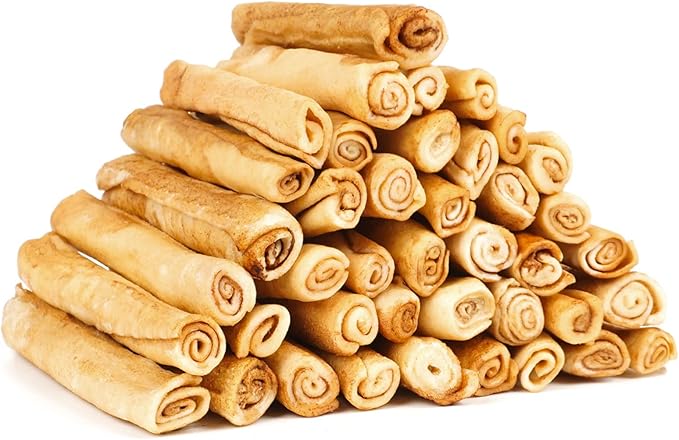MON2SUN Dog Rawhide Rolls Twist Sticks Chew Treats Chicken Flavor for Puppy and Small Dogs, 40 Count（Pack of 1）