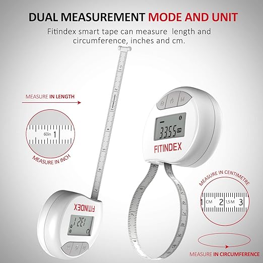 FITINDEX Bathroom Scale for Body Weight Pink and Smart Body Tape Measure