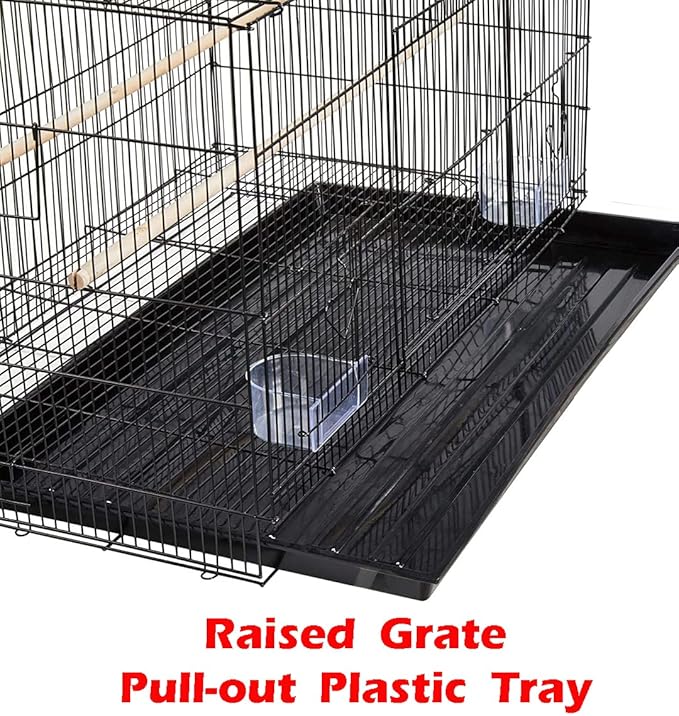 Lot of Breeding Flight Bird Cage for Aviaries Canaries Budgies Finches Lovebird Parakeet (30"x18"x18" Black with Divider)
