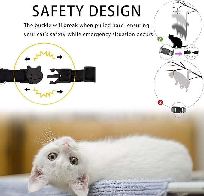Breakaway Cat Collar with Airtag Holder,Kitten Collar with Apple Air Tag Holder and Bell for Girl Boy Cats, 0.4 Inches in Width and Lightweight. (Green Sunflower)
