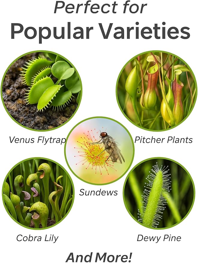 Gardenera Professional Carnivorous Plant Soil - Ready to Use for Venus Flytraps, Sundews, Pitcher Plants, Butterworts | Peat Moss, Coco Coir, Perlite - 10 Quart