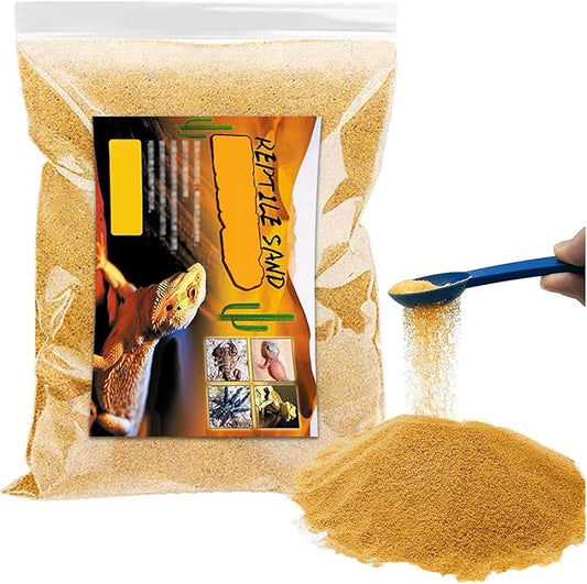 BNOSDM Reptile Sand Bearded Dragons Substrate Sands Lizard Terrarium Bedding Desert Blend for Snakes Geckos Chameleon Tortoise Frogs Scorpion Invertebrates Amphibian 2.2lb (Yellow)