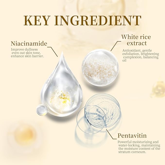 Glow Rice Ampoule Duo Set Day & Night | Exfoliating Facial Peels, Black & White Rice Extract, BHA Salicylic Acid, Niacinamide, Pore Refining & Oil Balancing