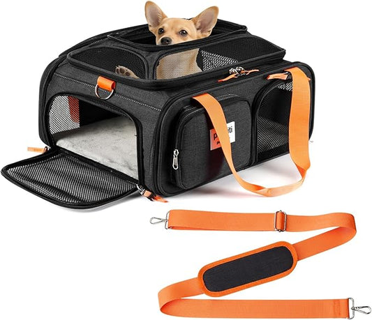 17x13x8 Frontier Allegiant Breeze Airlines Approved top Expandable pet Carrier for Extra-Small Dog/Small cat,Weight up to 5 lbs,Length Shorter Than 16''