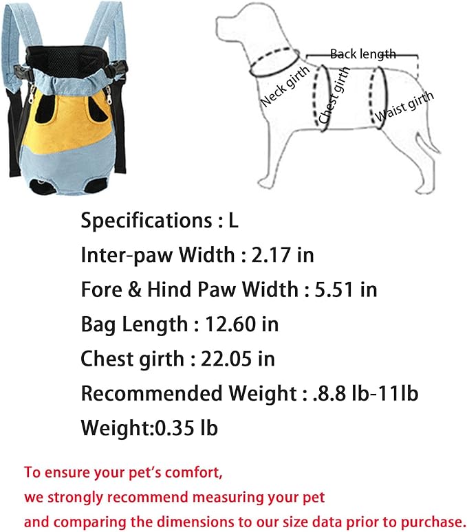 Lightweight Pet Backpack Carrier for Small Dogs & Cats - Easy-Fit Adjustable Straps, Basic Legs-Out Design, Durable for Daily Use (Fits Pets Under 15lb) (Red-White Color-Blocked, Large)
