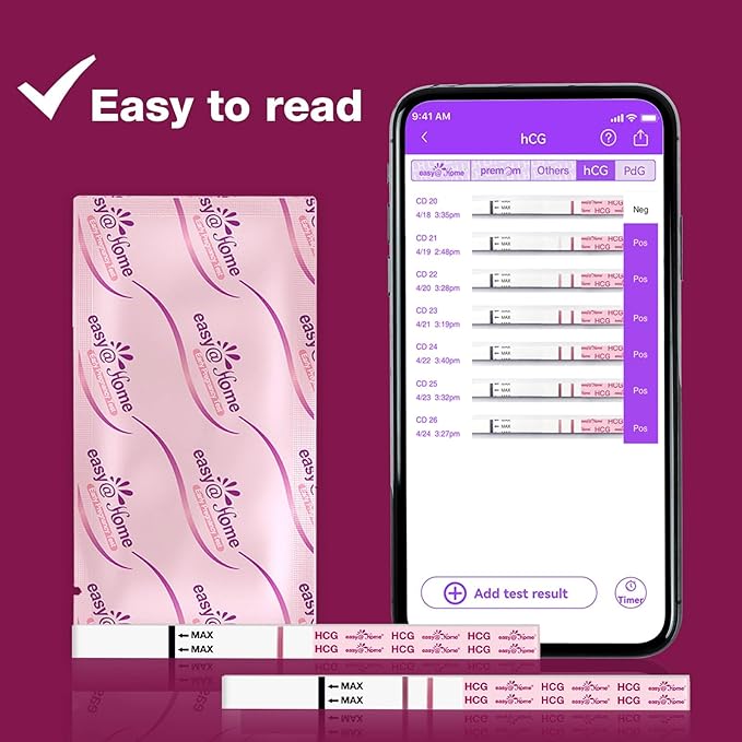 Easy@Home 20 Pregnancy Test Strips & Pregnancy Test Sticks: Early Detection & Reliable 5 Count