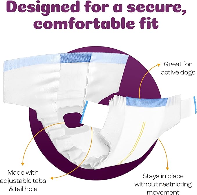 Inspire Pet Care Dog Diapers Female Dogs | Bulk Value Doggie Incontinence, Accidents, for Heat, Pee or Period and Housebreaking (Small (100 Count))