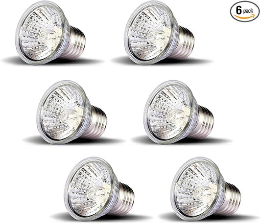 OMAYKEY 50W 6-Pack UVA + UVB Full Spectrum Sun Lamp Sunbathe Heat Lamp/Bulb/Light for Lizard Reptiles and Amphibians