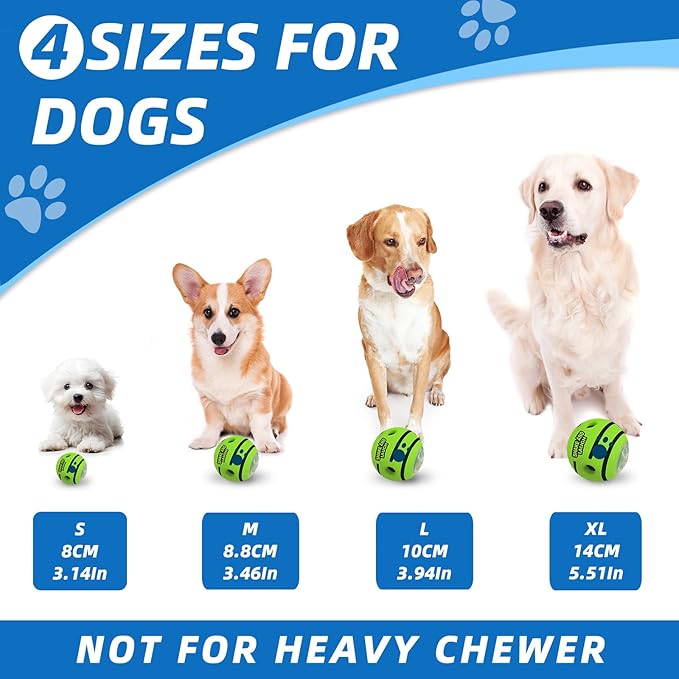 Interactive Puzzle Dog Treat Ball, Treat Dispensing Enrichment Dog Toys Ball, L, 3.94 in (10 cm)