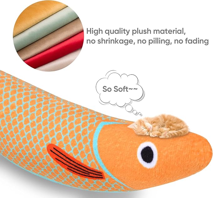 Catnip Toy, 3PCS Cat Chew Toys, Bite Resistant Catnip Toys with Bell Inside, Plush Cartoon Kitten Teething Interactive Toy for Cats