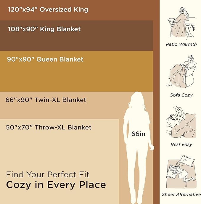 Bedsure 100% Cotton Blanket Twin XL Size for Bed - Breathable and Lightweight, Soft Cozy Textured Herringbone Woven Blanket for Summer Spring, Grey, 66x90 inches