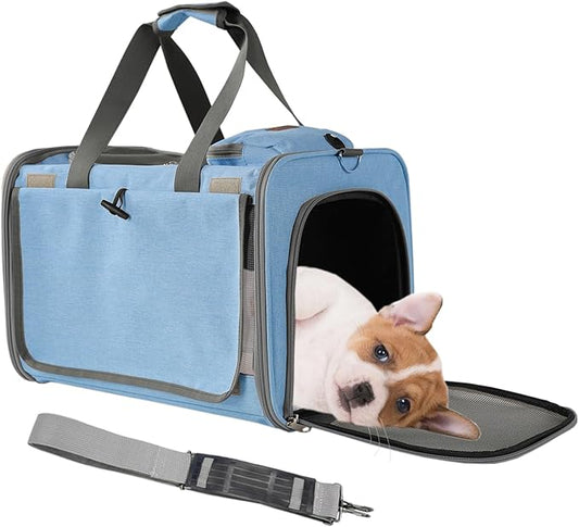 Soft Cats Carrier for Small Dogs Carriers Airline Approved Puppy Travel Bag Softsides Puppy Carry,Soft-Sided,Pets Small Animals Rabbits Bunny Outdoor (Blue2)