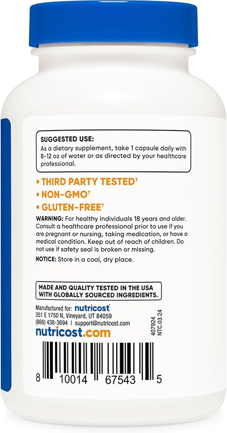 Nutricost Vitamin B12 (Methylcobalamin) 2000mcg, 240 Capsules - Vegetarian Caps, Non-GMO, Gluten Free B12 Supplement