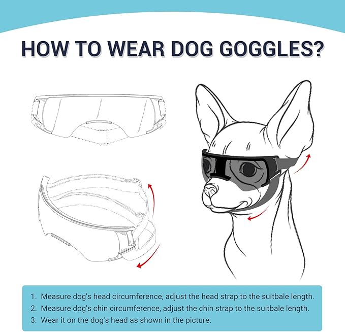 Lesypet Dog Sunglasses Small Breed, Dog Goggles for Small Dogs Windproof Anti-UV Glasses for Dogs Outdoor Eye Protection, Pink