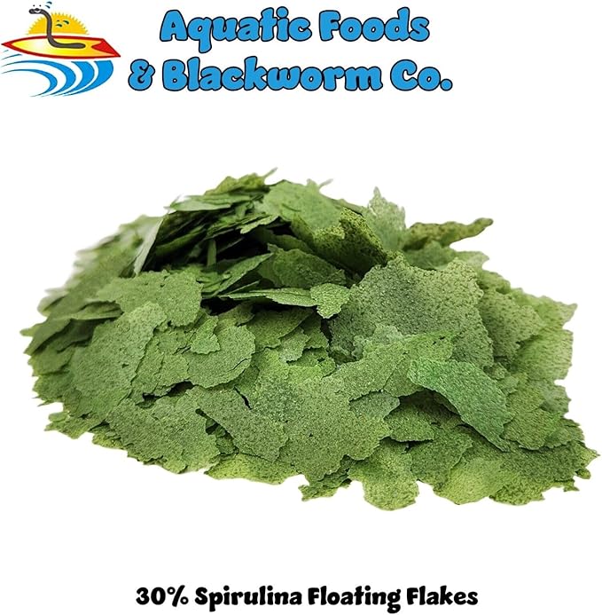 Aquatic Foods Inc. 30% Spirulina Premium Flakes for African Cichlids, All Central and South American Cichlids, Koi, Pond Fish, All Community Tropical Fish...WL…5-lbs Poly Bag